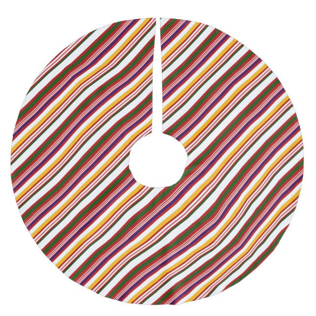 Alt modische Candy Stripes Polyester Weihnachtsbaumdecke (Vorderseite)