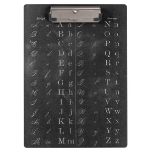 Alt modische Chalkboard Alphabet Clipboard Klemmbrett