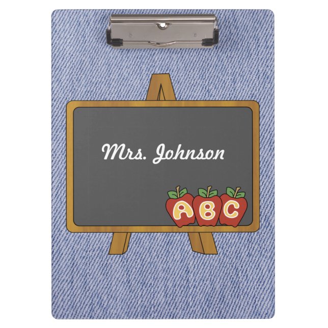 Alt modische Chalkboard Denim Clipboard Klemmbrett (Vorderseite)