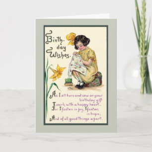 Alt-modische Geburtstagskarte wünscht Weinkarte Karte