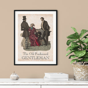 Alt-modische Gentlemen Biedermeier Periode Poster