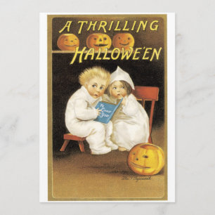 Alt modische Halloween Ghost Story Kids Karte