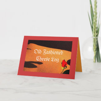 Alt modische Käseholzrezeptkarte Feiertagskarte