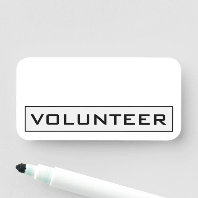 Alt modische, klassische Namensmarke "VOLUNTEER" Namensschild (Beispiel)