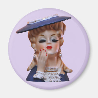 Alt modische Lady Head Vase Hat Hand Eyelashes Magnet