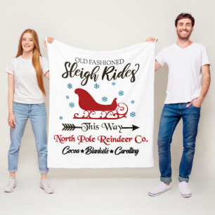 Alt modische Schlittenfahrten Weihnachtsbaum Blank Fleecedecke