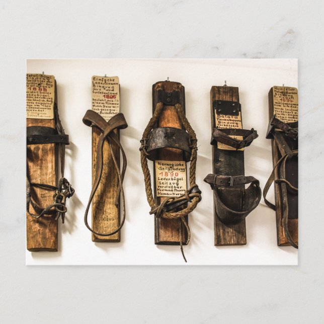 Alt modische Skizeit Postkarte (Vorderseite)