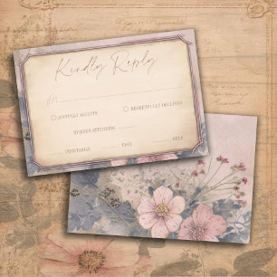 Alt modische Vintage Diamond Wedding RSVP Card Karte