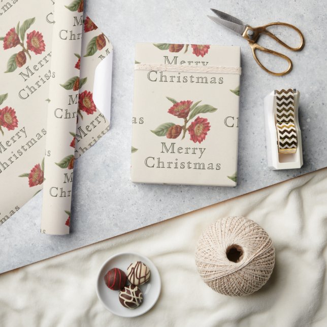 Alt modische Weihnachten Rot & Grün Geschenkpapier (Kunsthandwerk)