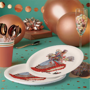 Alt modische Weihnachts-Einkaufspapier-Teller Pappteller