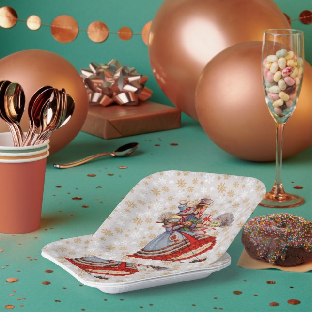 Alt modische Weihnachts-Einkaufspapier-Teller Pappteller (Multi)