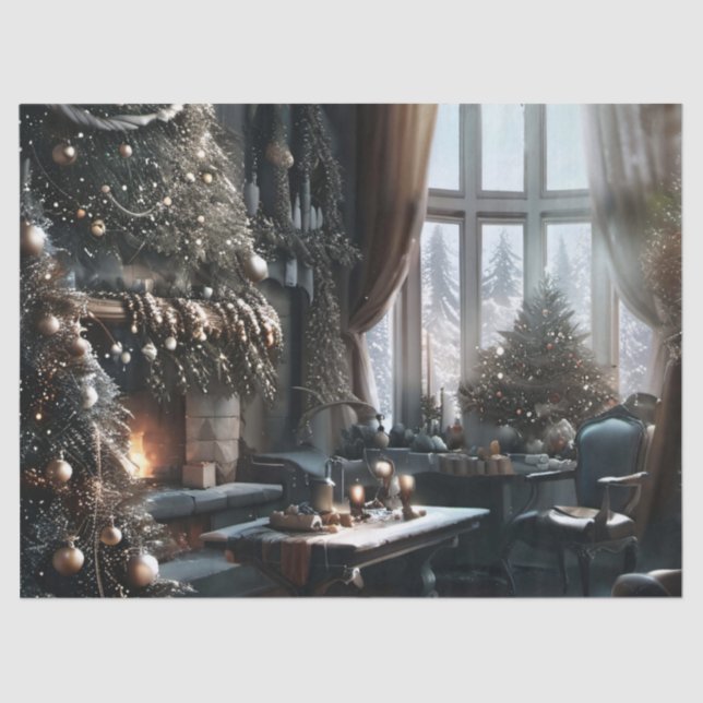 Alt modische Weihnachtsgeschenkwrap Seidenpapier (Vorderseite)