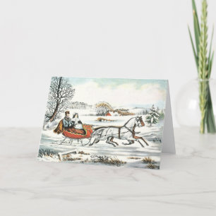 Alt-modische Weihnachtskarte im Vintage verblasst  Feiertagskarte