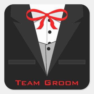 Alt modischer Black Tuxedo Quadratischer Aufkleber