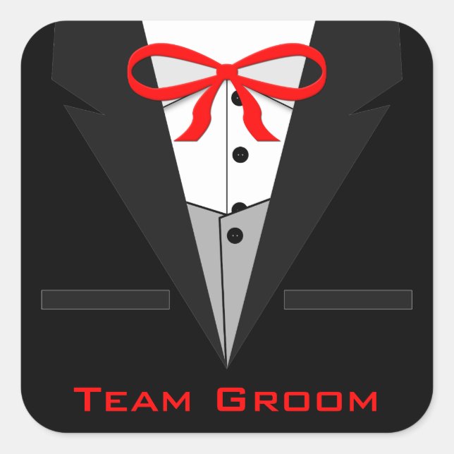 Alt modischer Black Tuxedo Quadratischer Aufkleber (Vorderseite)