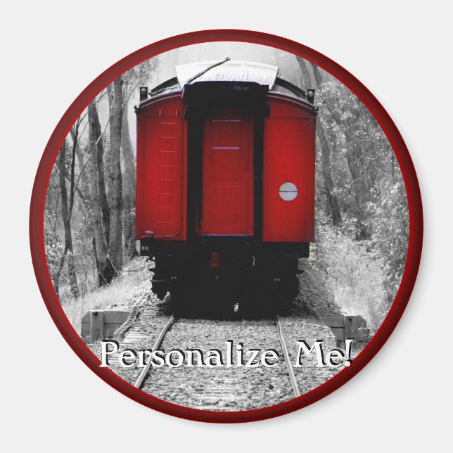 Alt modischer Dampfzug mit Red Caboose Magnet (Vorne)