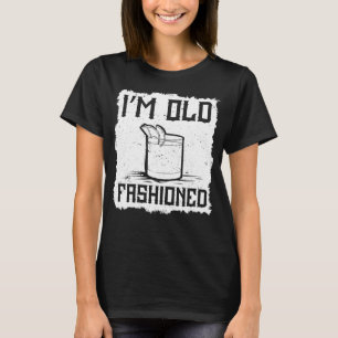 Alt modischer Drink Cocktail Rezept Whiskey T-Shirt