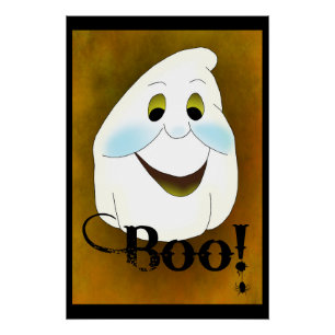 Alt modischer Ghost Head Boo Poster