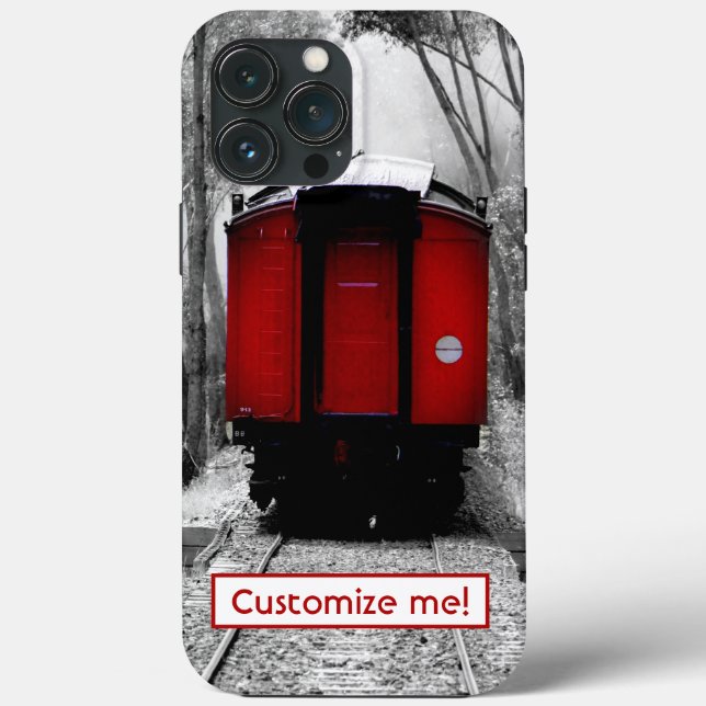 Alt modischer Red Steam Train iPhone Case (Rückseite)