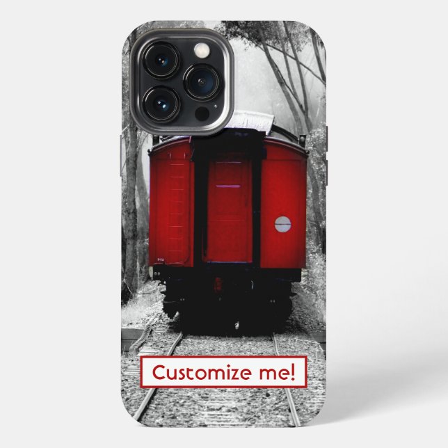 Alt modischer Red Steam Train iPhone Case Hülle (Rückseite)