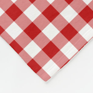 Alt modisches Red & White Gingham Prüfmuster Fleecedecke