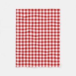 Alt modisches Red & White Gingham Prüfmuster Fleecedecke