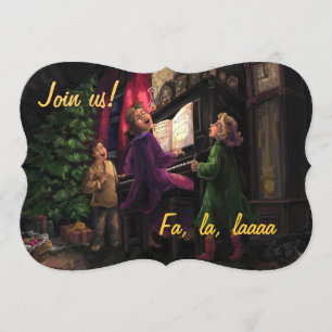 Alt modisches Sing am Party Einladung