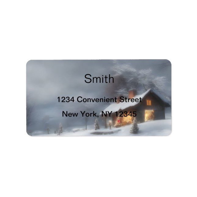 Alt modisches Weihnachtsrücksendesiegel Adressaufkleber (Vorne)