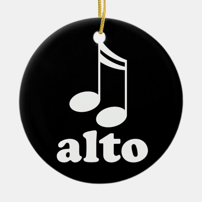 Alt-Musiknoten-Chor sprechen Geschenk zu Keramikornament (Vorne)