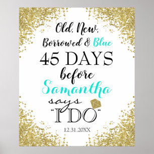 Alt neu geliehen & blau poster