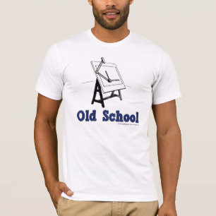 Alt-Schule-Zeichnen-Brett-blau T-Shirt