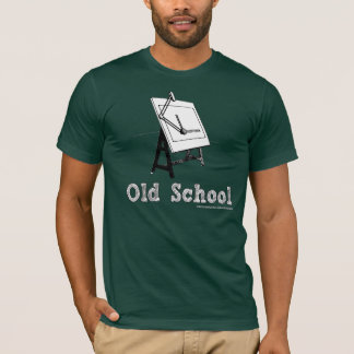 Alt-Schule-Zeichnen-Brett-weiß T-Shirt