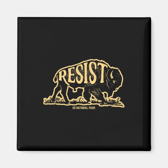 Alt Us National Park Resist Service Bison Buffalo Magnet (Vorne)