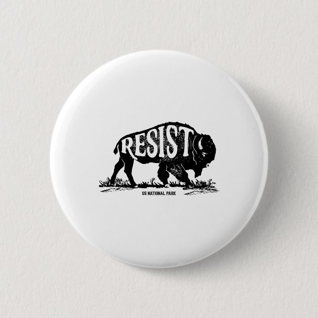 Alt Us National Park Resist Service T Shirt Bison Button (Vorderseite)