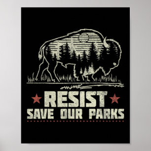Alt Us Nationalpark widersteht Service Bison Büffe Poster