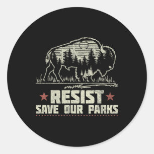 Alt Us Nationalpark widersteht Service Bison Büffe Runder Aufkleber