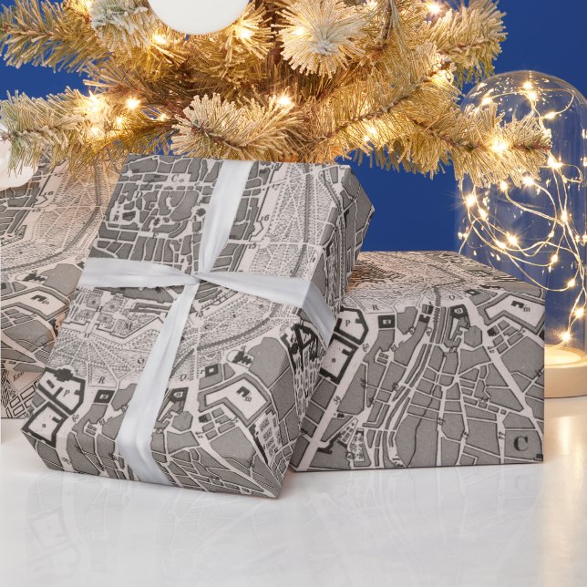 Alt-Wien-Karte (1849) Vintag Wien-Stadt Geschenkpapier (Feiertage)