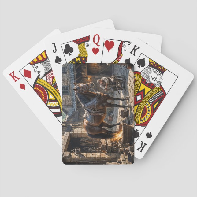 Alt-Zeit-Farrier Spielkarten (Rückseite)