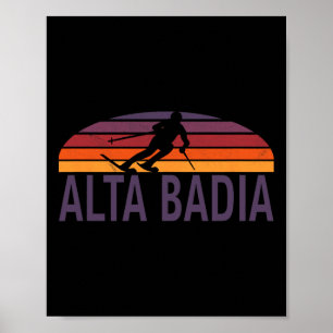 Alta Badia Dolomites Italien Ski Resort Snowboarde Poster