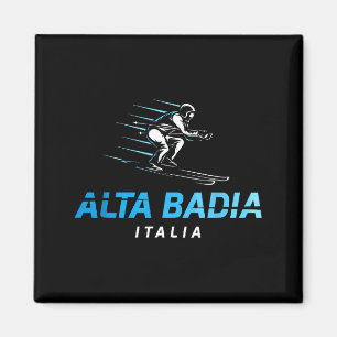 Alta Badia Italien Skigebiet Retro Skifahren Alta Magnet