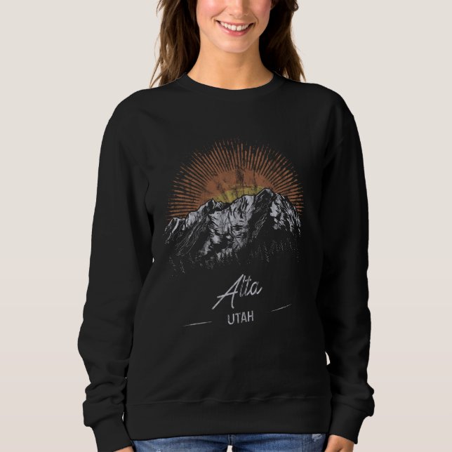 Alta Mountains Utah Wandern Vintag Sweatshirt (Vorderseite)