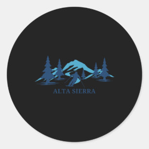 Alta Sierra California Skigebiet Skifahren Skier Runder Aufkleber