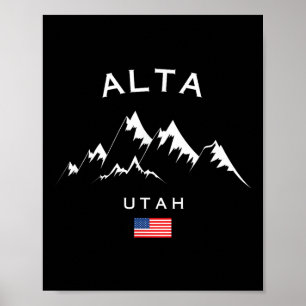 Alta Ski Resort Rocky Mountains Skifahren Souvenir Poster