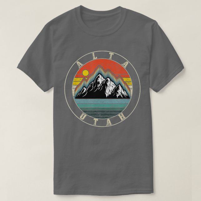 Alta Ski Utah Souvenir Skifahren Snowboarden M T-Shirt (Design vorne)
