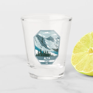 Alta Skigebiet Winter Utah Schnapsglas