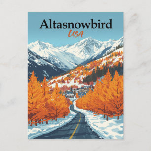Alta Snowbird Ski Utah Berge Postkarte