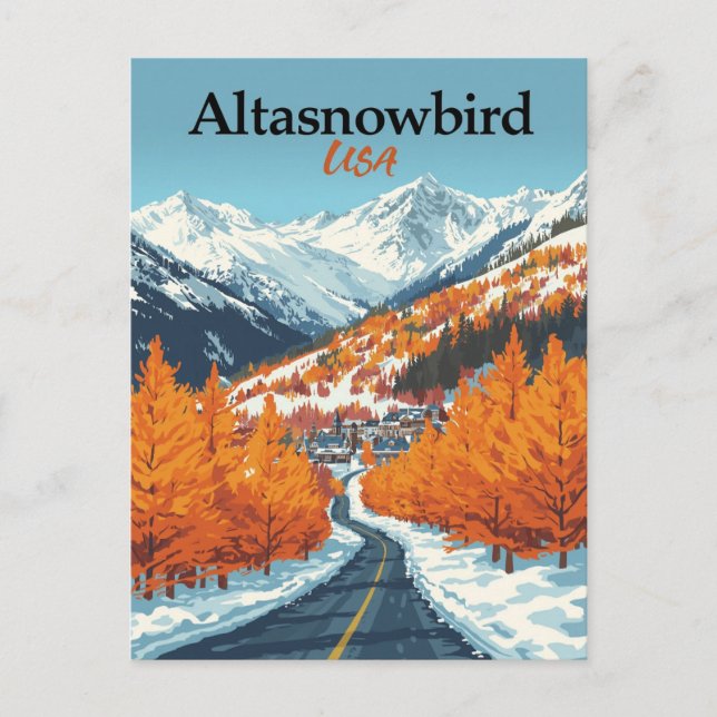 Alta Snowbird Ski Utah Berge Postkarte (Vorderseite)