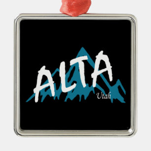 Alta Utah Mountains Ornament Aus Metall