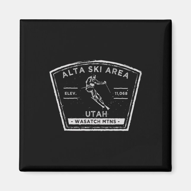 Alta Utah Schnee Skifahren  Magnet (Vorne)