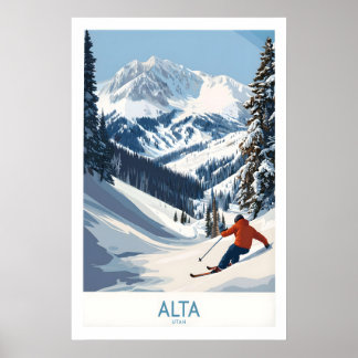 Alta Utah Ski-Abenteuerdruck - Wasatch Poster